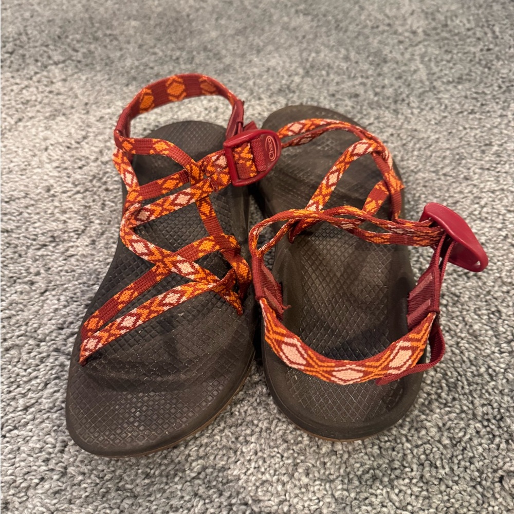 Chaco Z/2 Sandals – Women’s Size 7– Red/Orange Webbing - Picture 2 of 6